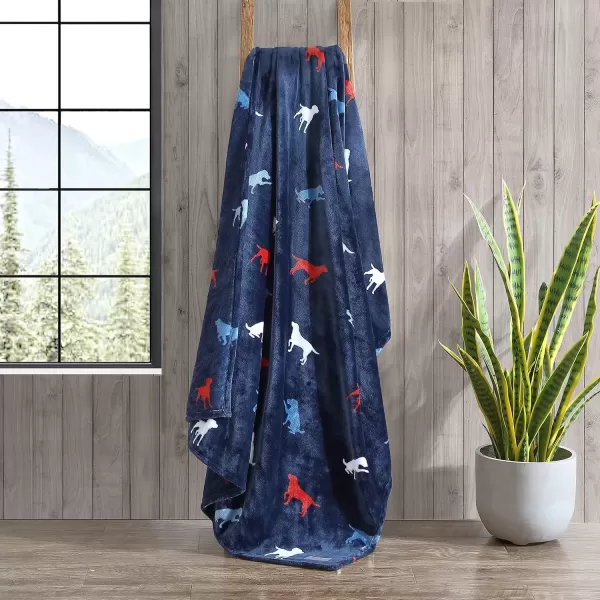 imageEddie Bauer Throw Blanket Ultra Soft Plush Fleece Bedding Home Decor for All Seasons 50 x 70 Americana Plaid RedBuddy the Dog Blue