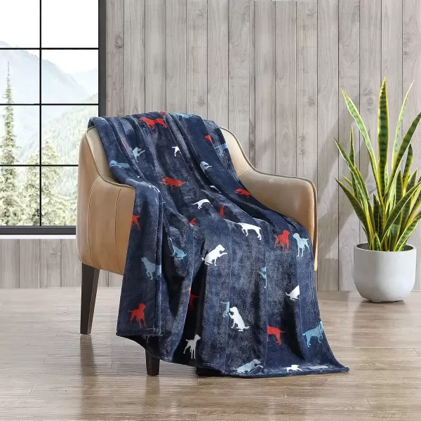 imageEddie Bauer Throw Blanket Ultra Soft Plush Fleece Bedding Home Decor for All Seasons 50 x 70 Americana Plaid RedBuddy the Dog Blue