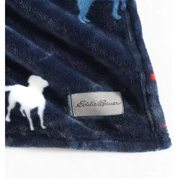 imageEddie Bauer Throw Blanket Ultra Soft Plush Fleece Bedding Home Decor for All Seasons 50 x 70 Americana Plaid RedBuddy the Dog Blue