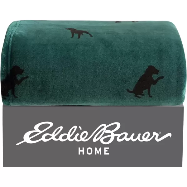 imageEddie Bauer Throw Blanket Ultra Soft Plush Fleece Bedding Home Decor for All Seasons 50 x 70 Americana Plaid RedBuddy the Dog Green