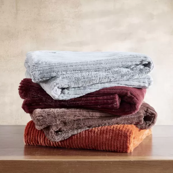 imageEddie Bauer Throw Blanket Ultra Soft Plush Home Dcor All Season Bedding Textured Solid Orange 50 x 60Textured Solid Orange