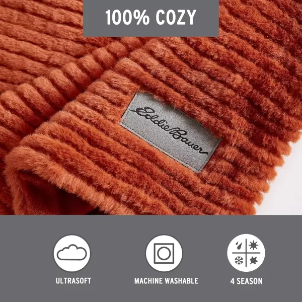 imageEddie Bauer Throw Blanket Ultra Soft Plush Home Dcor All Season Bedding Textured Solid Orange 50 x 60Textured Solid Orange