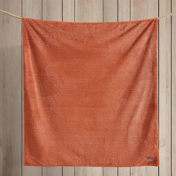 imageEddie Bauer Throw Blanket Ultra Soft Plush Home Dcor All Season Bedding Textured Solid Orange 50 x 60Textured Solid Orange