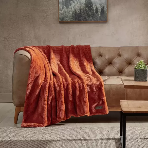 imageEddie Bauer Throw Blanket Ultra Soft Plush Home Dcor All Season Bedding Textured Solid Orange 50 x 60Textured Solid Orange