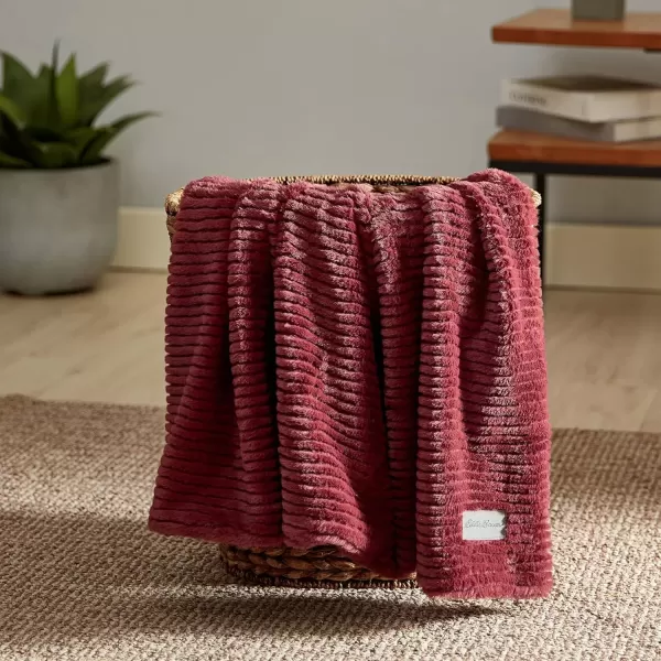 imageEddie Bauer Throw Blanket Ultra Soft Plush Home Dcor All Season Bedding Textured Solid Orange 50 x 60Textured Solid Red