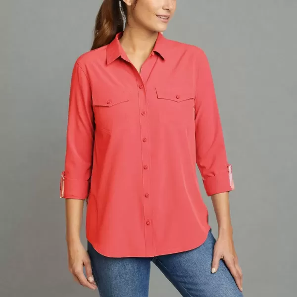 imageEddie Bauer Womens Departure 20 LongSleeve ShirtRed