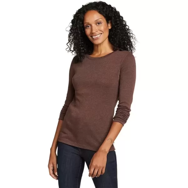 imageEddie Bauer Womens Favorite LongSleeve Crewneck TShirtChocolate