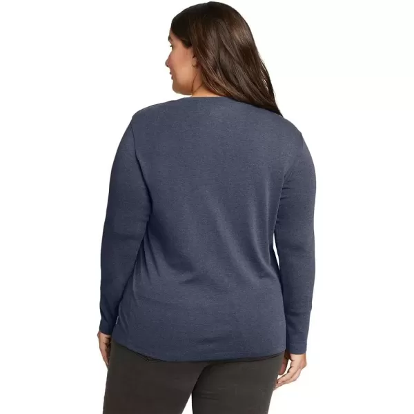 imageEddie Bauer Womens Favorite LongSleeve Crewneck TShirtHtr Indigo