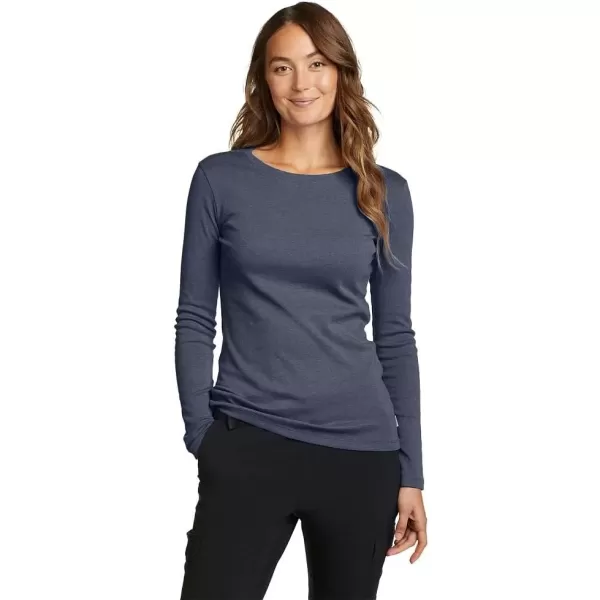 imageEddie Bauer Womens Favorite LongSleeve Crewneck TShirtHtr Indigo