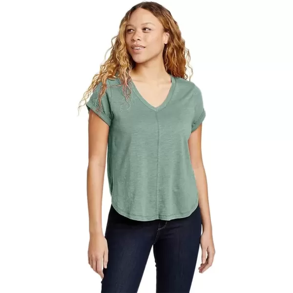 imageEddie Bauer Womens Gate Check ShortSleeve TShirtDk Seafoam