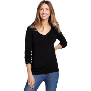 imageEddie Bauer Womens Favorite LongSleeve VNeck TShirtBlack