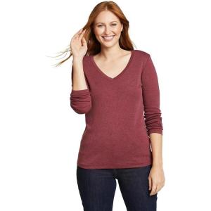 imageEddie Bauer Womens Favorite LongSleeve VNeck TShirtDusty Red