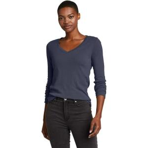 imageEddie Bauer Womens Favorite LongSleeve VNeck TShirtHtr Indigo