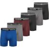 imageEddie Bauer Mens Jersey Boxer Brief With Contoured Pouch 6 PackSapphireAsh GreyDusty RedBlackAsh GreyBlack