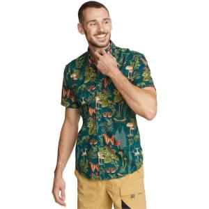 imageEddie Bauer Mens Printed Baja ShortSleeve ShirtBlue Spruce