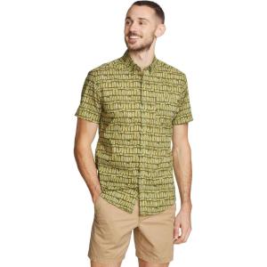 imageEddie Bauer Mens Printed Baja ShortSleeve ShirtGreen Olive