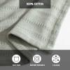 imageEddie Bauer  Twin Blanket Premium Cotton Variegated Weave Bedding Striped Home Decor OekoTex Certified Variegated Weave Stripe White TwinGreen