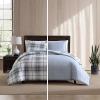 imageEddie Bauer  Twin Comforter Set Reversible Cotton Bedding with Matching Sham Plaid Home Decor for All Seasons Alder GreyRed TwinAlder BlueGrey