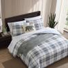 imageEddie Bauer  Twin Comforter Set Reversible Cotton Bedding with Matching Sham Plaid Home Decor for All Seasons Alder GreyRed TwinAlder BlueGrey