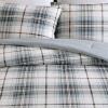 imageEddie Bauer  Twin Comforter Set Reversible Cotton Bedding with Matching Sham Plaid Home Decor for All Seasons Alder GreyRed TwinAlder BlueGrey