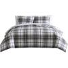 imageEddie Bauer  Twin Comforter Set Reversible Cotton Bedding with Matching Sham Plaid Home Decor for All Seasons Alder GreyRed TwinAlder RedGrey