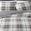 imageEddie Bauer  Twin Comforter Set Reversible Cotton Bedding with Matching Sham Plaid Home Decor for All Seasons Alder GreyRed TwinAlder RedGrey