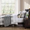 imageEddie Bauer  Twin Comforter Set Reversible Cotton Bedding with Matching Sham Plaid Home Decor for All Seasons Alder GreyRed TwinAlder RedGrey