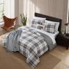 imageEddie Bauer  Twin Comforter Set Reversible Cotton Bedding with Matching Sham Plaid Home Decor for All Seasons Alder GreyRed TwinAlder RedGrey