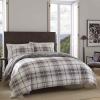 imageEddie Bauer  Twin Comforter Set Reversible Cotton Bedding with Matching Sham Plaid Home Decor for All Seasons Alder GreyRed TwinAlder RedGrey