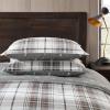 imageEddie Bauer  Twin Comforter Set Reversible Cotton Bedding with Matching Sham Plaid Home Decor for All Seasons Alder GreyRed TwinAlder RedGrey