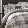 imageEddie Bauer  Twin Comforter Set Reversible Cotton Bedding with Matching Sham Plaid Home Decor for All Seasons Alder GreyRed TwinAlder RedGrey