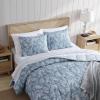 imageEddie Bauer  Twin Comforter Set Soft Reversible Bedding with Matching Sham Wildflower Inspired Home Decor with Stripe Reverse Fern Garden Blue TwinFern Garden Blue