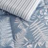 imageEddie Bauer  Twin Comforter Set Soft Reversible Bedding with Matching Sham Wildflower Inspired Home Decor with Stripe Reverse Fern Garden Blue TwinFern Garden Blue