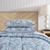 imageEddie Bauer  Twin Comforter Set Soft Reversible Bedding with Matching Sham Wildflower Inspired Home Decor with Stripe Reverse Fern Garden Blue TwinFern Garden Blue