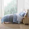 imageEddie Bauer  Twin Comforter Set Soft Reversible Bedding with Matching Sham Wildflower Inspired Home Decor with Stripe Reverse Fern Garden Blue TwinFern Garden Blue