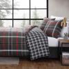 imageEddie Bauer  Twin Duvet Cover Reversible Bedding Set with Matching Shams Cozy Home Decor Willow Plaid Grey TwinGrey