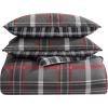 imageEddie Bauer  Twin Duvet Cover Reversible Bedding Set with Matching Shams Cozy Home Decor Willow Plaid Grey TwinGrey