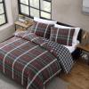 imageEddie Bauer  Twin Duvet Cover Reversible Bedding Set with Matching Shams Cozy Home Decor Willow Plaid Grey TwinGrey