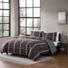 imageEddie Bauer  Twin Duvet Cover Reversible Bedding Set with Matching Shams Cozy Home Decor Willow Plaid Grey TwinGrey