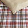 imageEddie Bauer  Twin Duvet Cover Reversible Bedding Set with Matching Shams Cozy Home Decor Willow Plaid Grey TwinRed