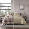 imageEddie Bauer  Twin Duvet Cover Reversible Bedding Set with Matching Shams Cozy Home Decor Willow Plaid Grey TwinRed