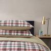 imageEddie Bauer  Twin Duvet Cover Reversible Bedding Set with Matching Shams Cozy Home Decor Willow Plaid Grey TwinRed