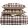 imageEddie Bauer  Twin Duvet Cover Reversible Bedding Set with Matching Shams Cozy Home Decor Willow Plaid Grey TwinRed