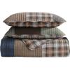 imageEddie Bauer  Twin Quilt Set Premium Cotton Reversible Bedding with Matching Sham Patchwork Home Decor Classic Patchwork Green Twin