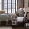 imageEddie Bauer  Twin Quilt Set Premium Cotton Reversible Bedding with Matching Sham Patchwork Home Decor Classic Patchwork Green Twin