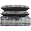 imageEddie Bauer Twin Comforter Set Reversible Microsuede Bedding with Matching Shams Casual Home Decor Rugged Plaid Brown TwinRugged Navy