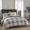 imageEddie Bauer  Twin Comforter Set Reversible Cotton Bedding with Matching Sham Plaid Home Decor for All Seasons Alder GreyRed TwinAlder RedGrey