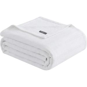 imageEddie Bauer  Twin Blanket Premium Cotton Variegated Weave Bedding Striped Home Decor OekoTex Certified Variegated Weave Stripe White TwinWhite