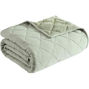 imageEddie Bauer  Twin Blanket Soft ampamp Cozy Bedding Quilted Home Decor Classic Solid Grey TwinGreen