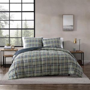 imageEddie Bauer Twin Comforter Set Reversible Microsuede Bedding with Matching Shams Casual Home Decor Rugged Plaid Brown TwinRugged Navy